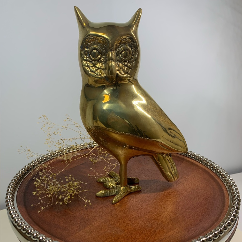 RARE Vintage Solid Brassware Owl Figurine